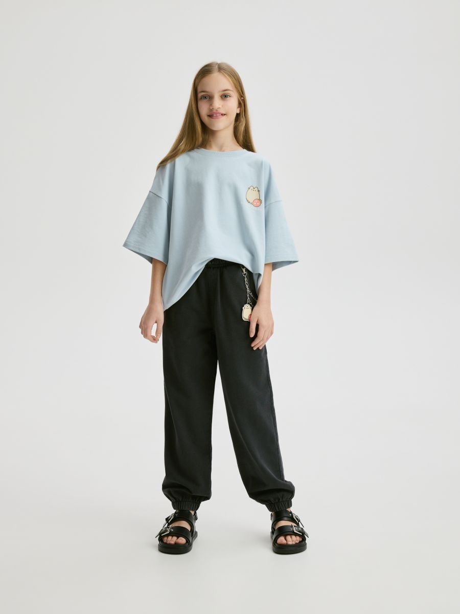 Pusheen pants with chain - dark grey - RESERVED - 4