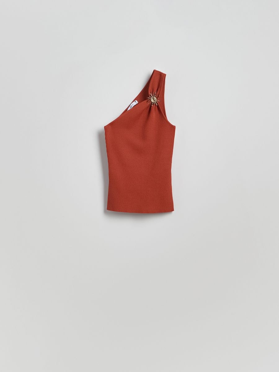 Asymmetric top with detail - spicy red - RESERVED - 6