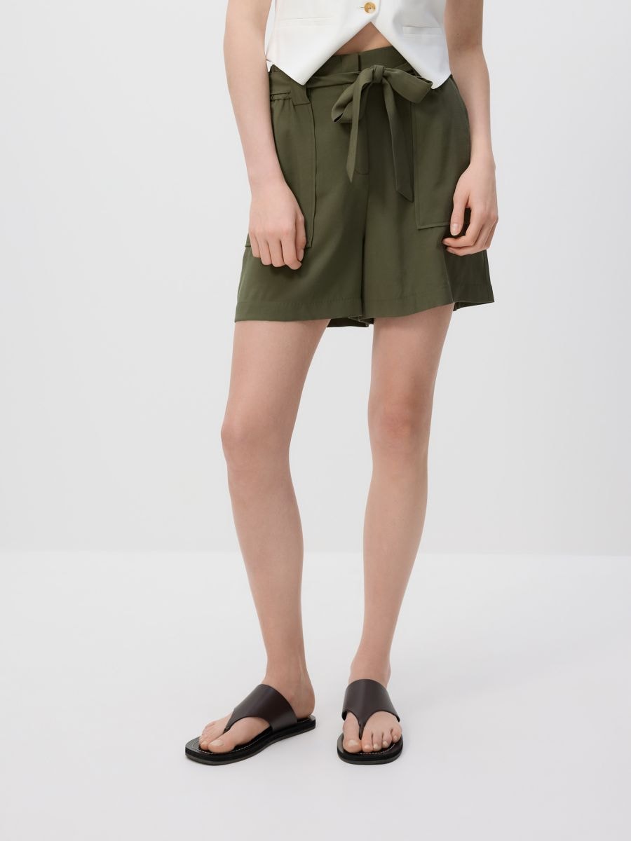 Shorts with tie - green - RESERVED - 2