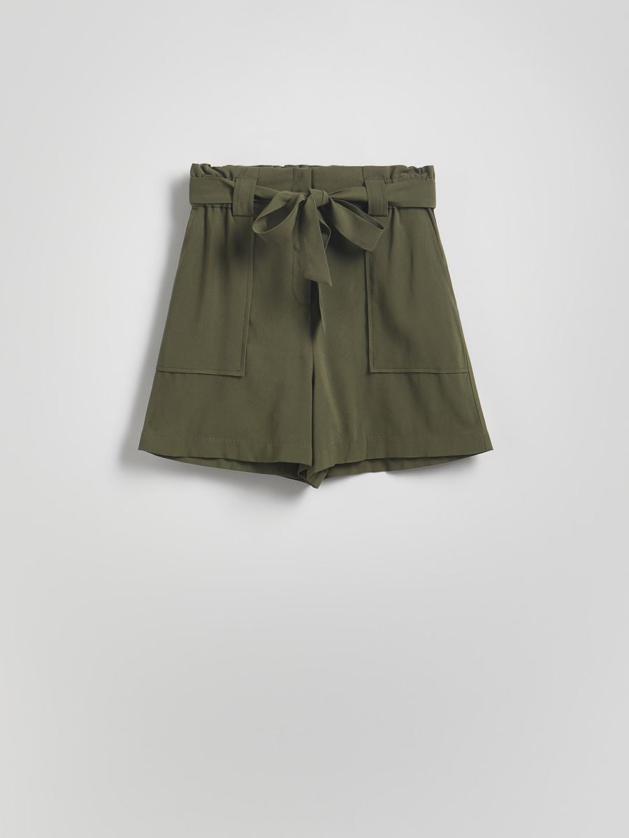 Shorts with tie - green - RESERVED - 4