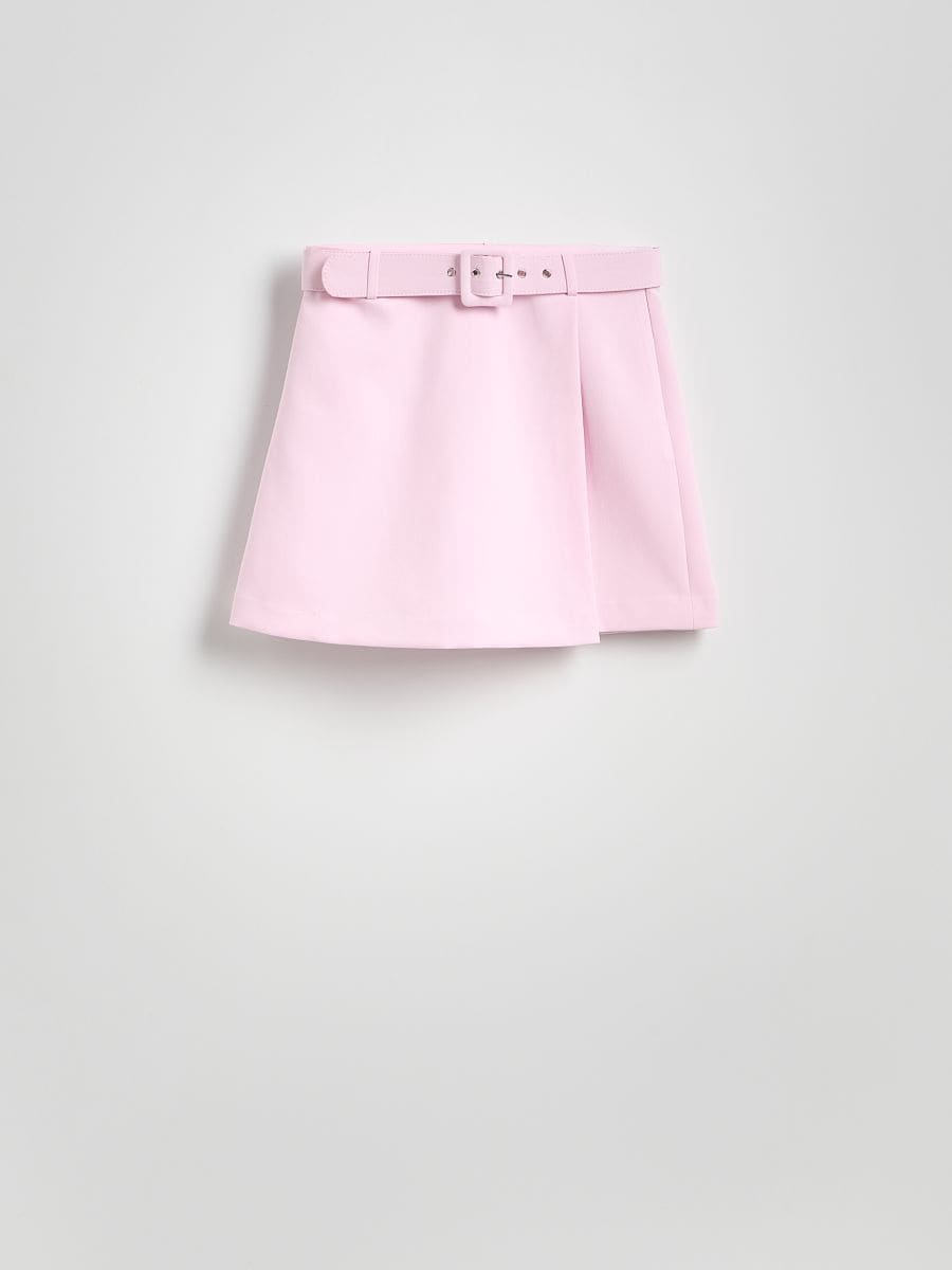 Skort with belt - pastel pink - RESERVED