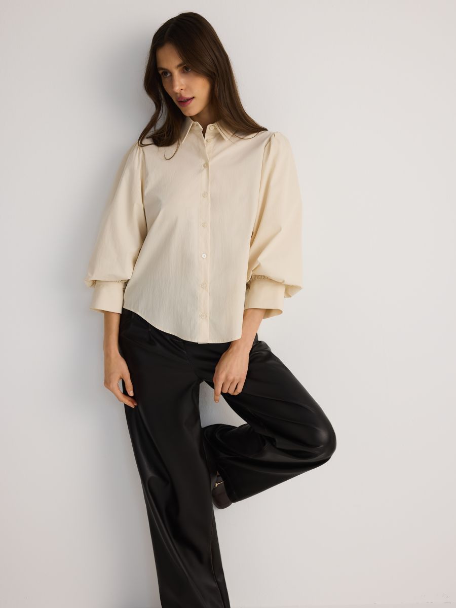 Camicia con maniche a palloncino - nude - RESERVED - 4
