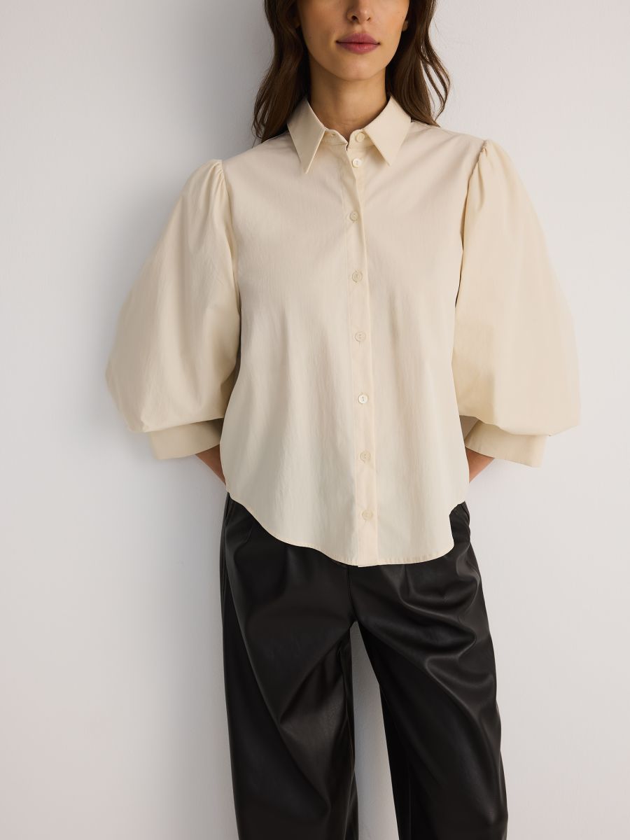 Camicia con maniche a palloncino - nude - RESERVED - 2