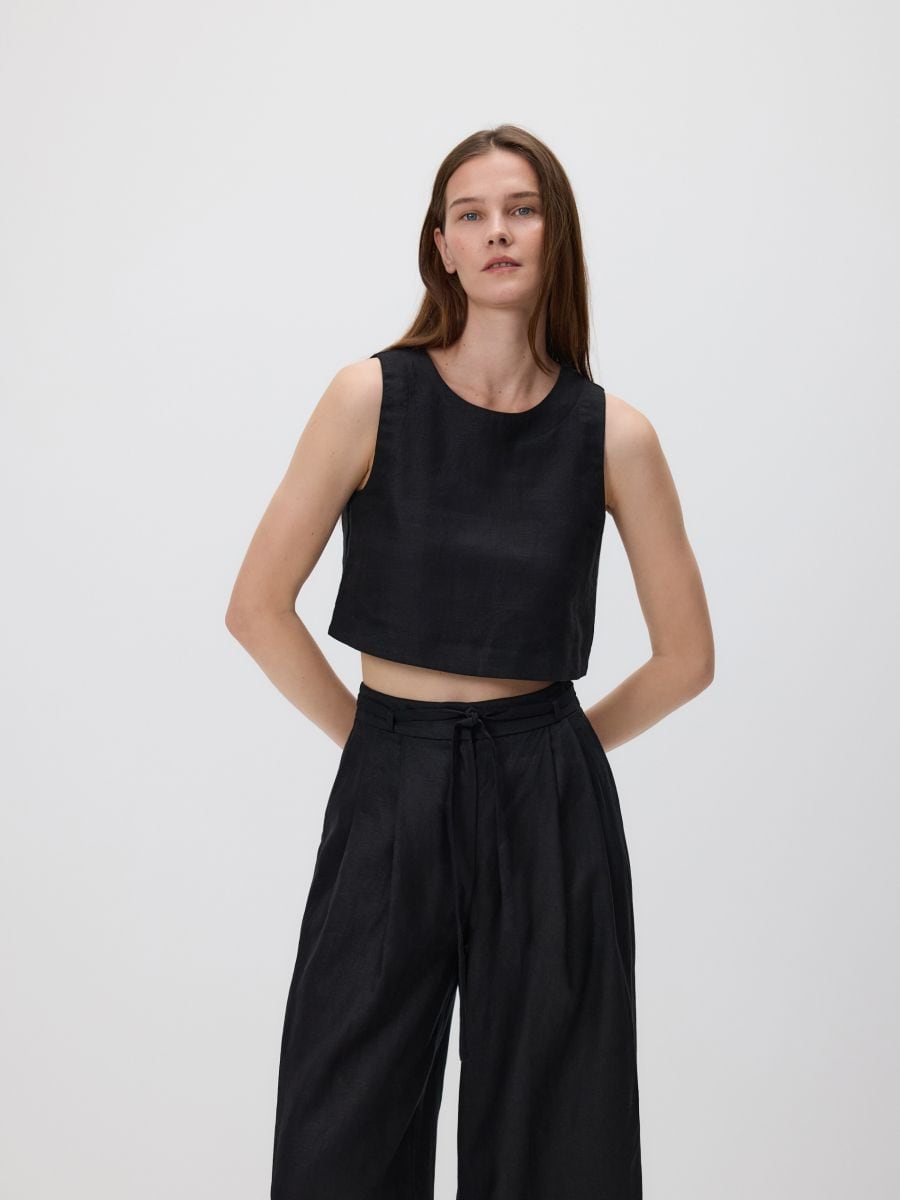 Linen top - black - RESERVED - 4
