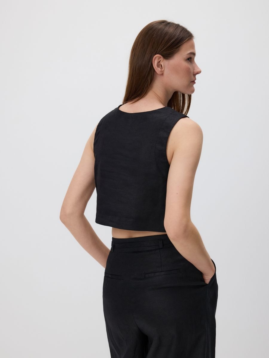Linen top - black - RESERVED - 5