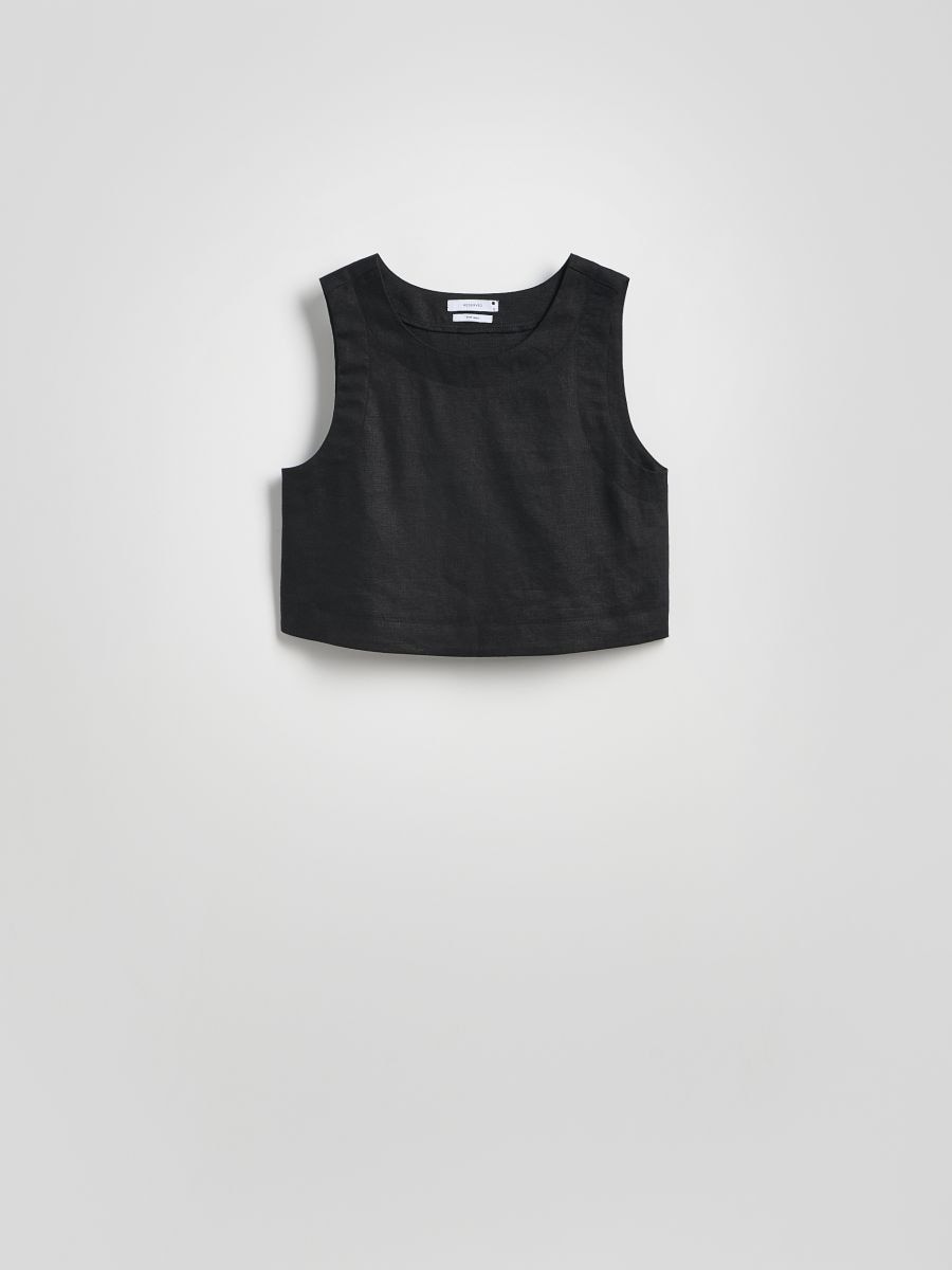 Linen top - black - RESERVED - 2