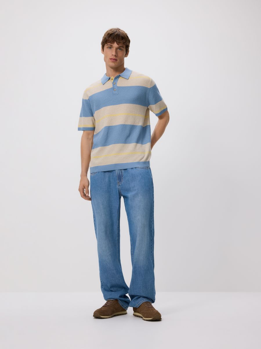 Stripe polo jumper - multicolor - RESERVED
