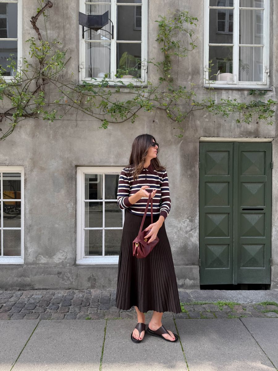 Rib knit jersey skirt - dusty brown - RESERVED