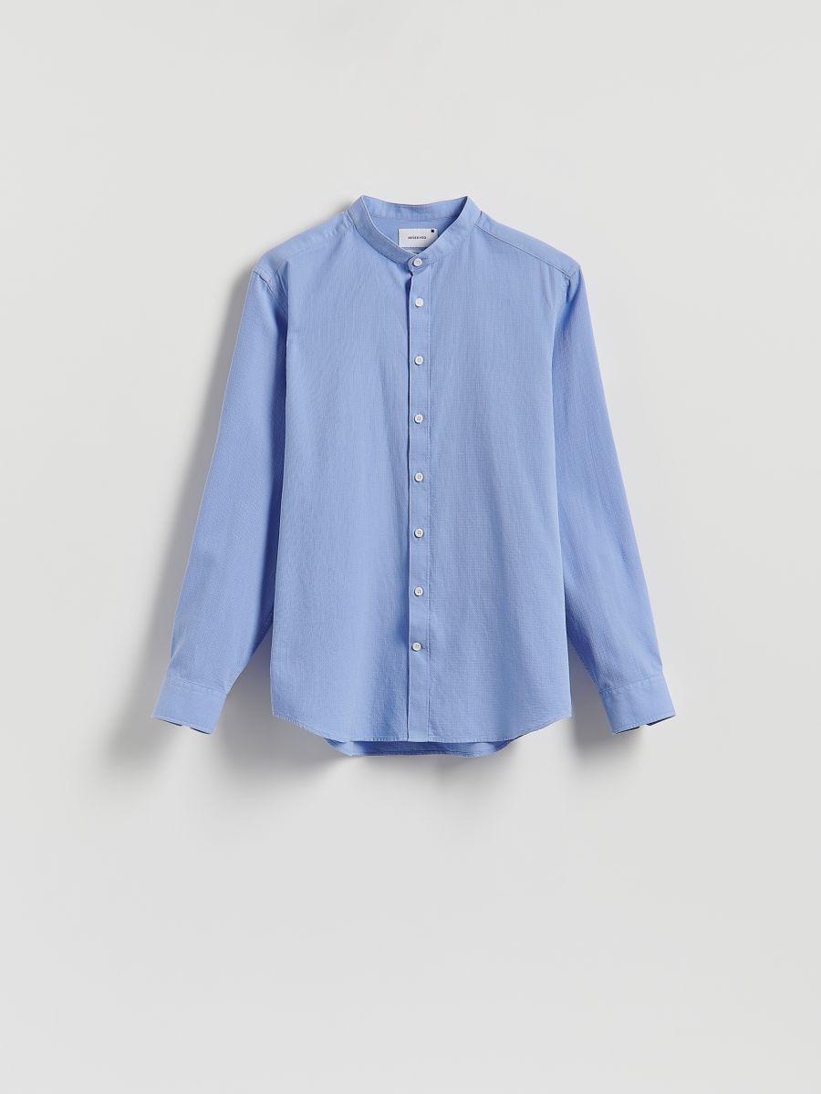 Regular fit Egyptian cotton shirt - blue - RESERVED