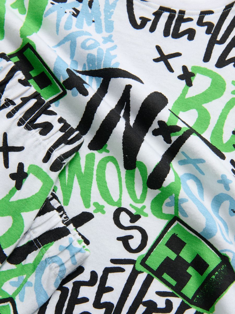 Minecraft cotton pyjama set - white - RESERVED - 2