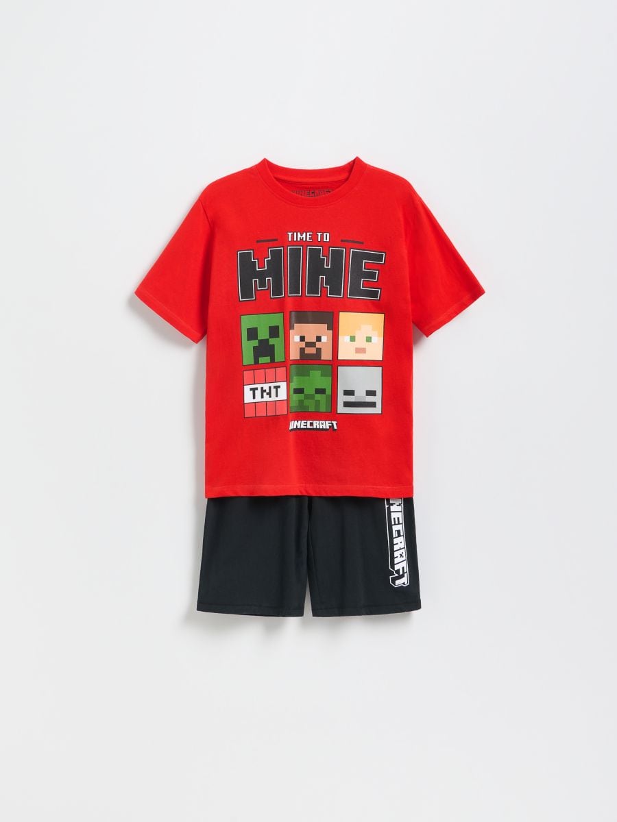 Minecraft cotton pyjama set - red - RESERVED