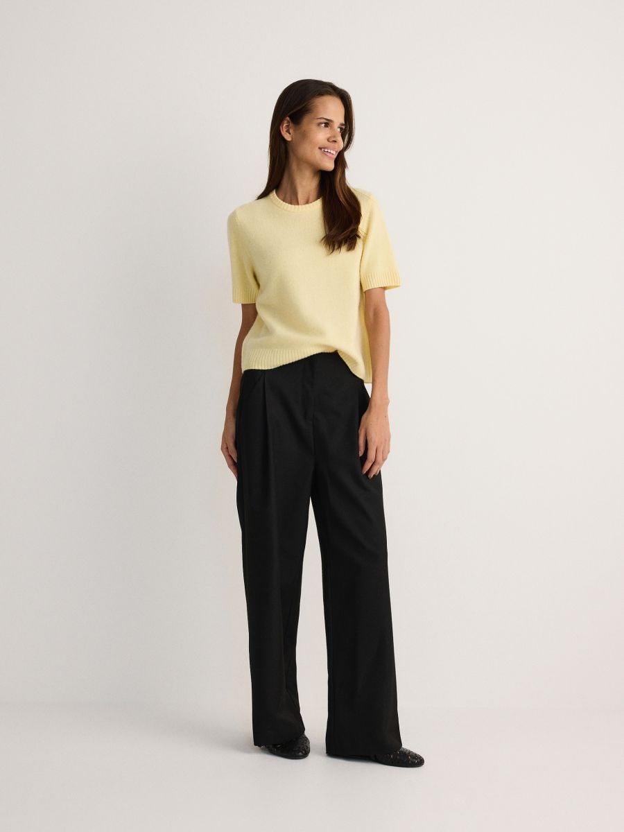 Wool short sleeve jumper - light yellow - RESERVED - 3