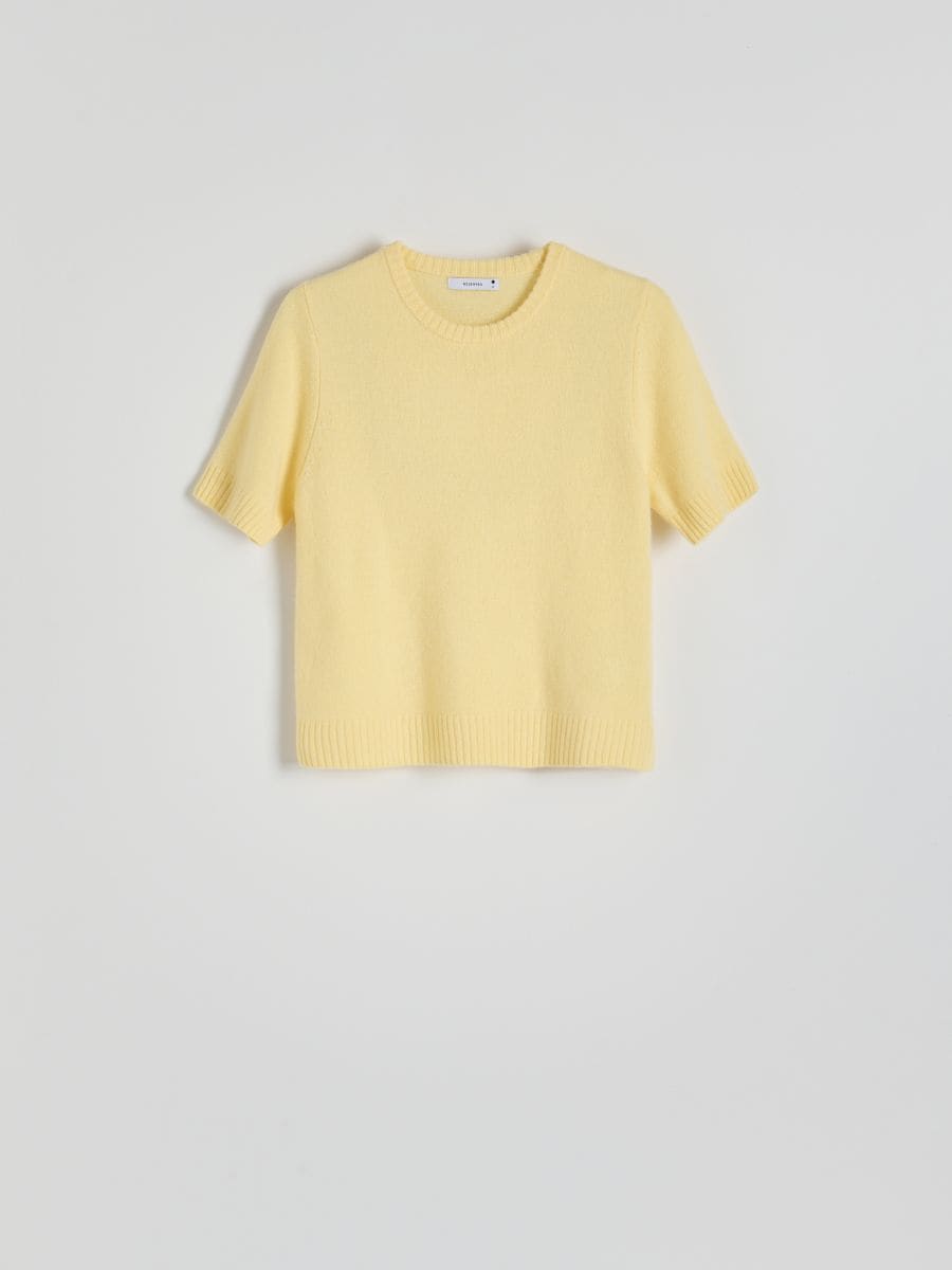 Wool short sleeve jumper - light yellow - RESERVED - 4