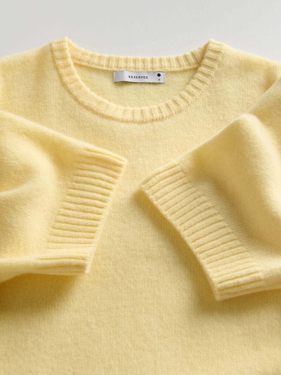 Wool short sleeve jumper - light yellow - RESERVED - 5