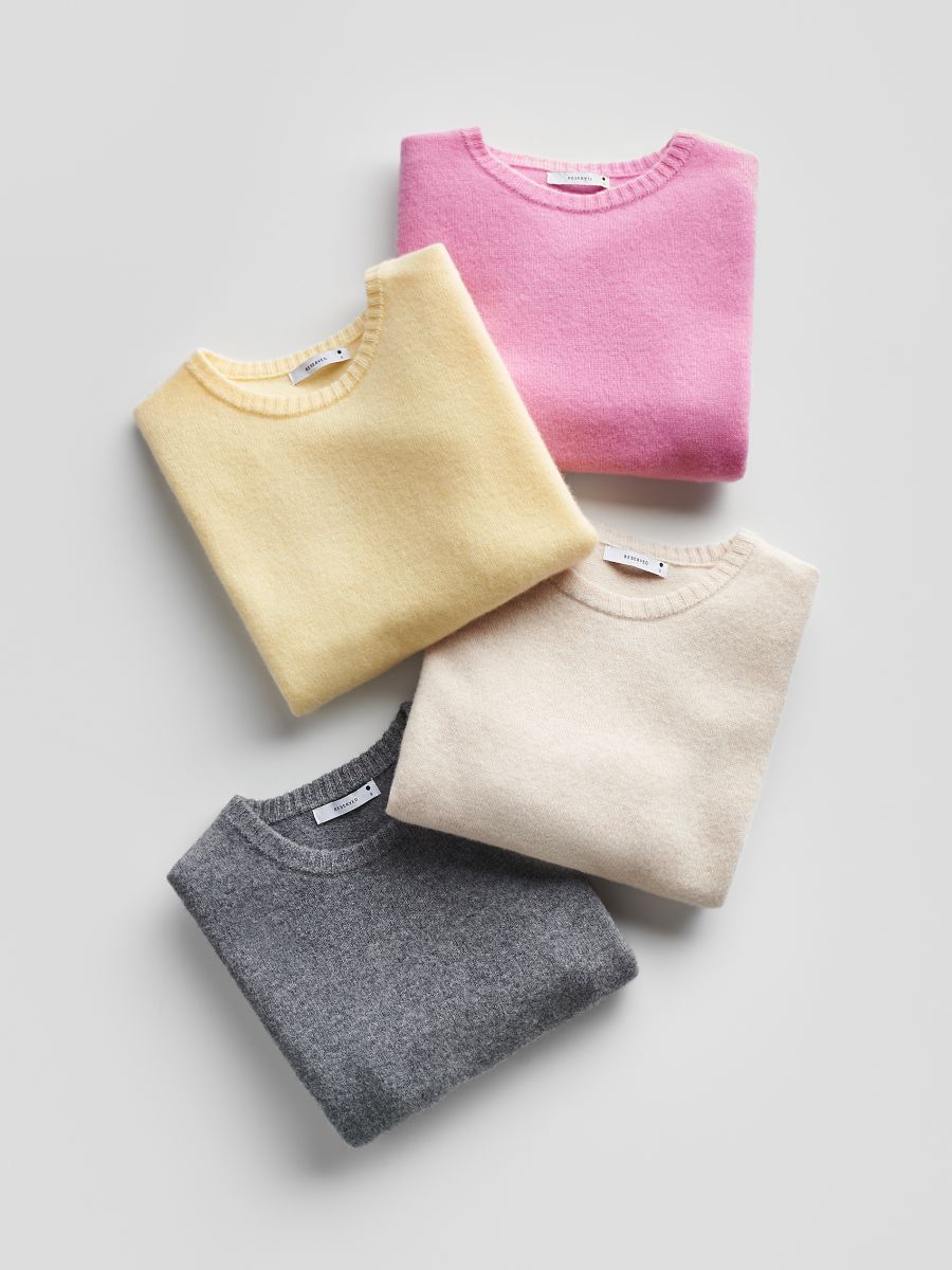 Wool short sleeve jumper - light yellow - RESERVED - 6