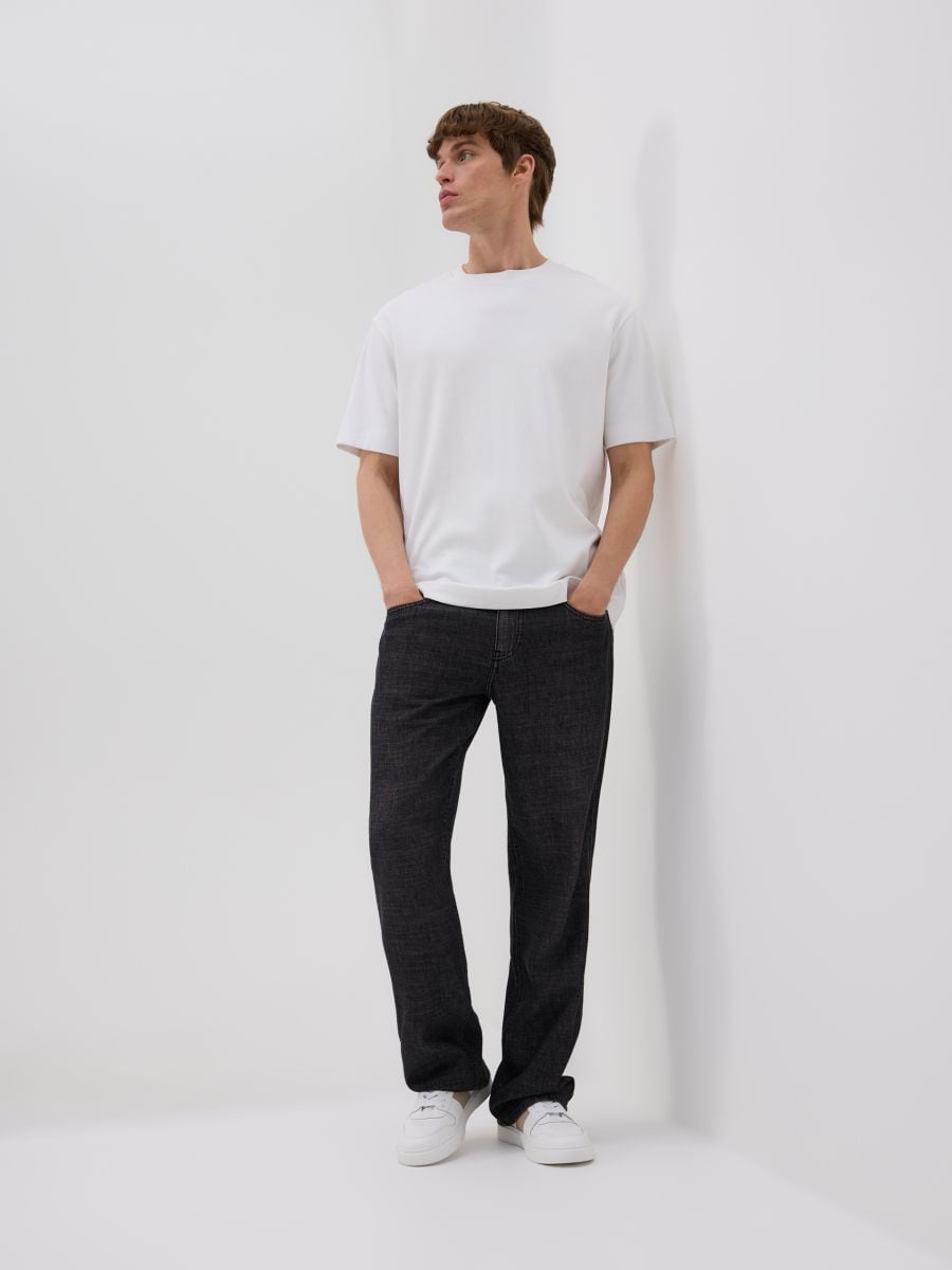 Jeansy straight fit - czarny - RESERVED