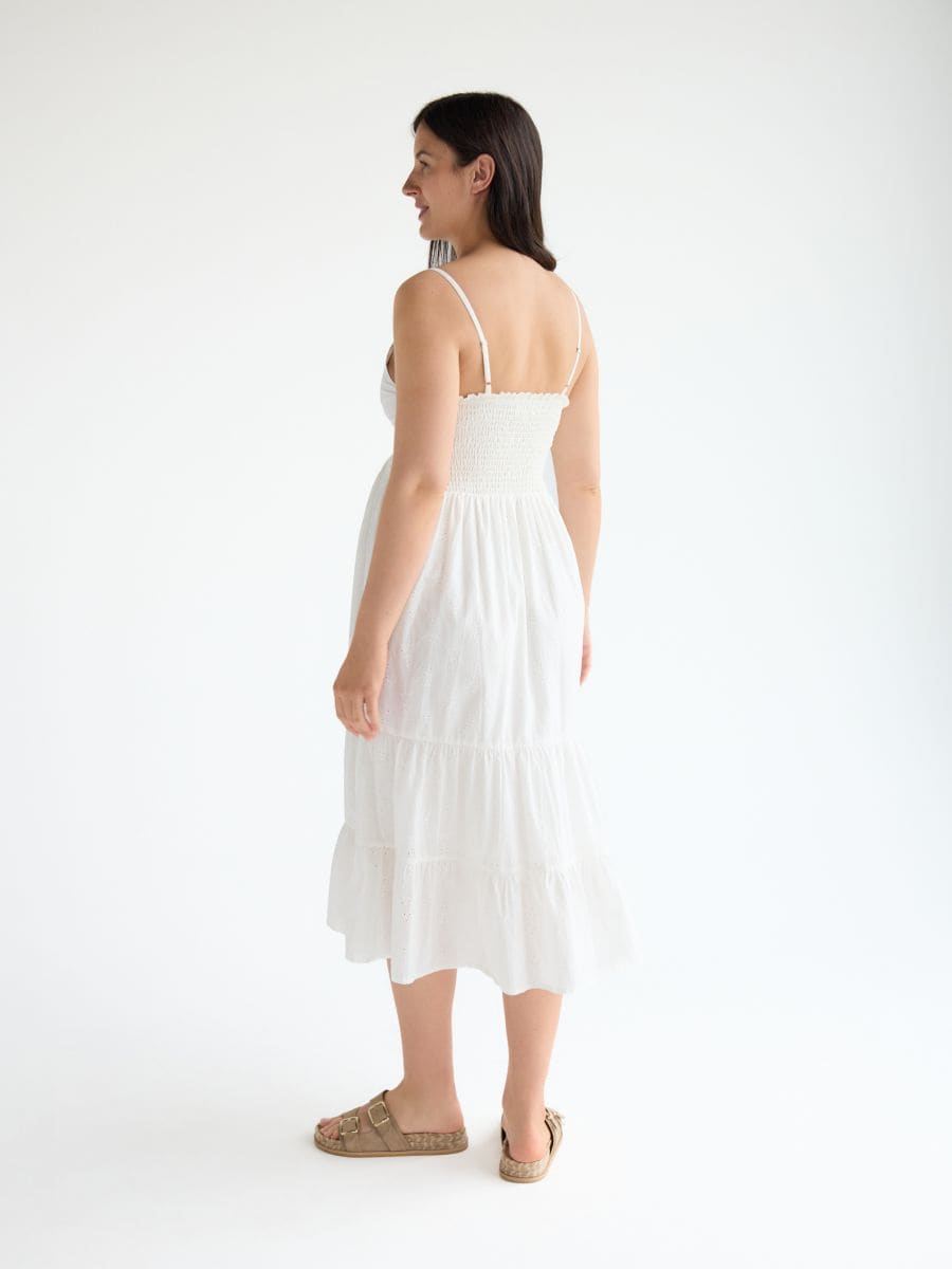 Dress with perforated embroidery - white - RESERVED - 3