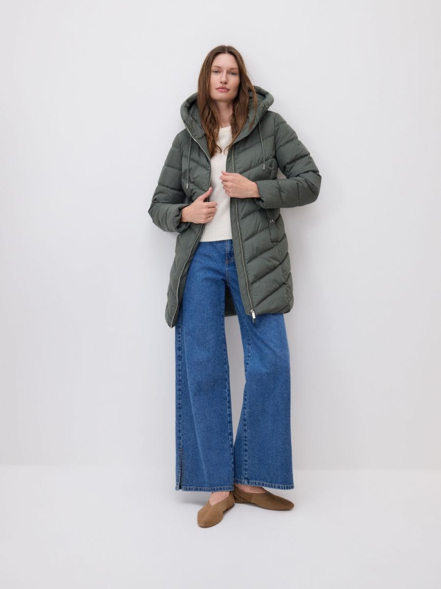 Pikowana kurtka - zielony - RESERVED