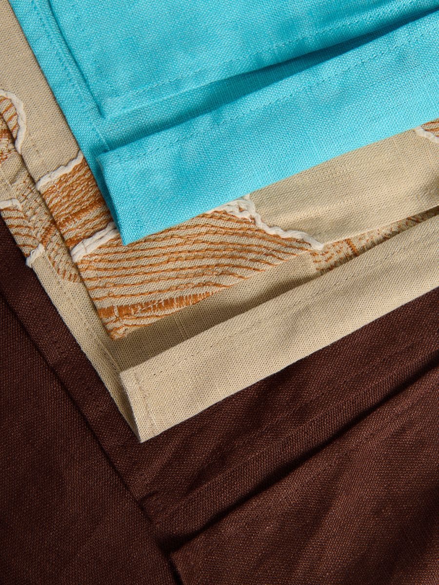 Tied linen-blend blouse - multicolor - RESERVED - 7