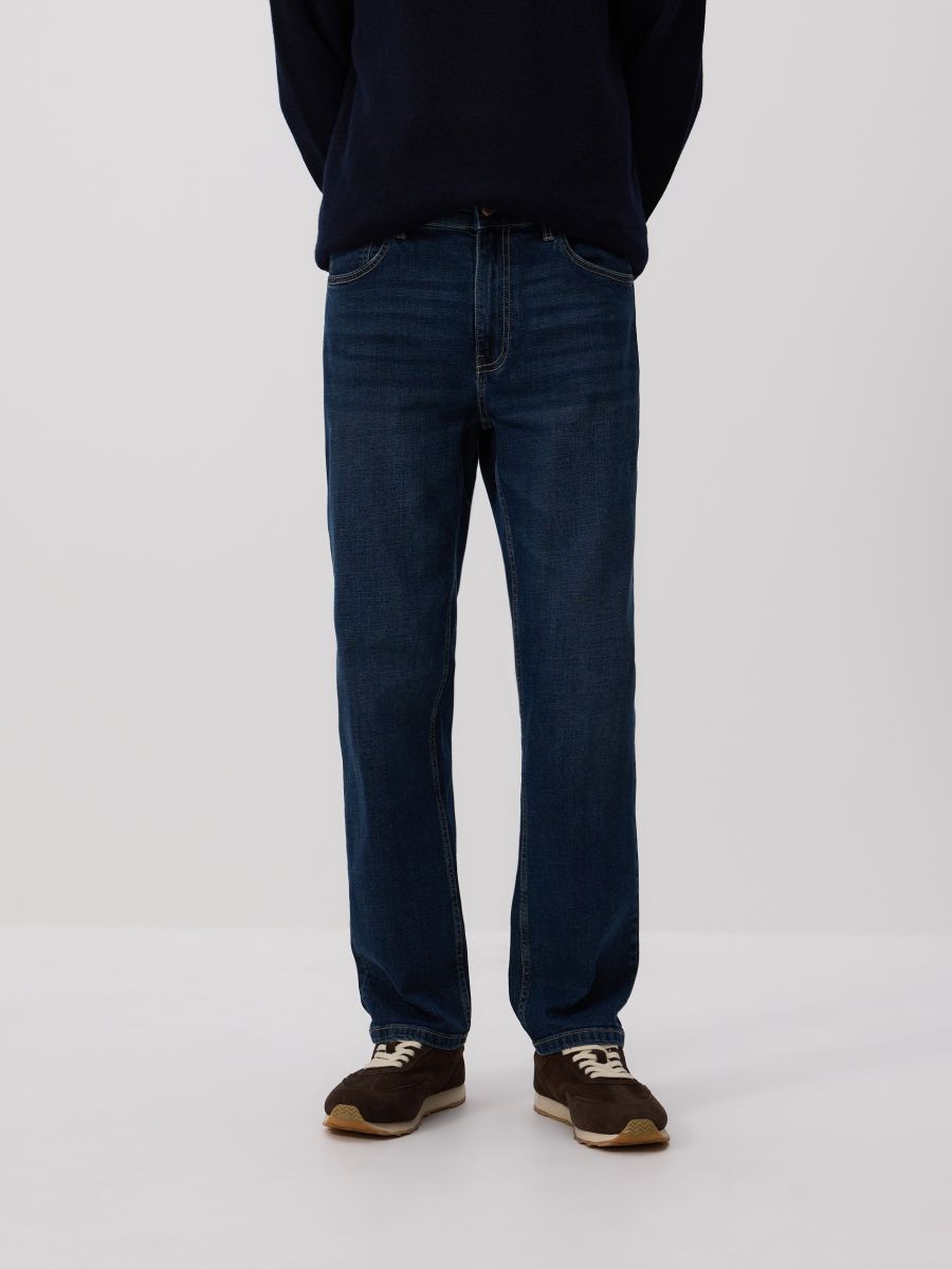 Jeansy straight fit - granatowy - RESERVED