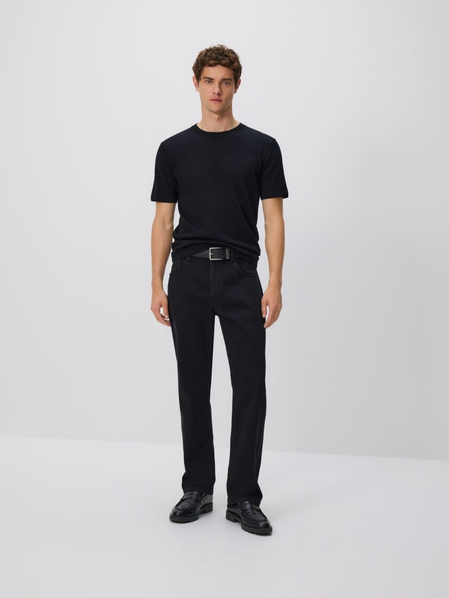 Straight fit jeans - black - RESERVED