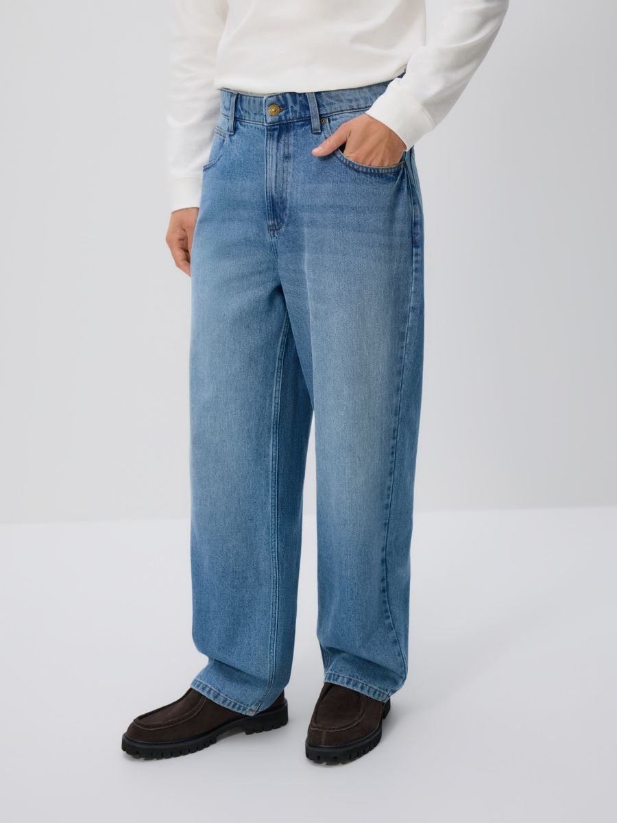 Loose jeans with wash effect - blue jeans - RESERVED