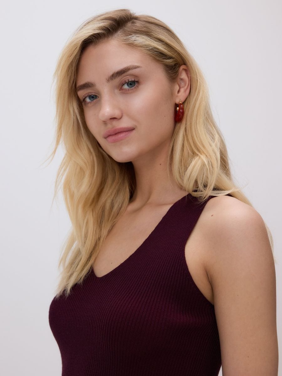 Ruffle hem blouse - maroon - RESERVED - 3