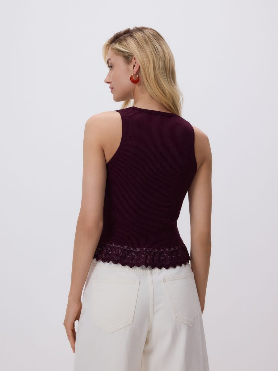 Ruffle hem blouse - maroon - RESERVED - 4