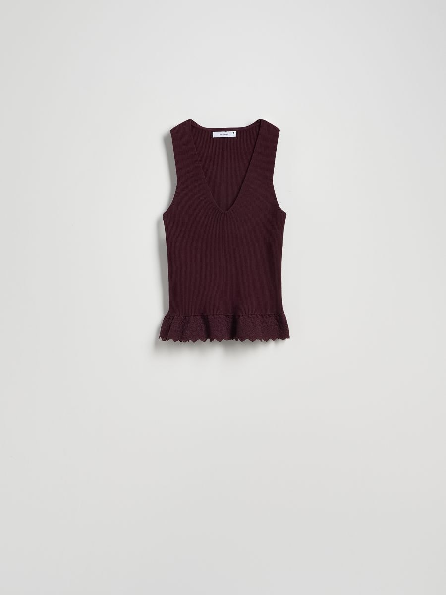 Ruffle hem blouse - maroon - RESERVED - 5