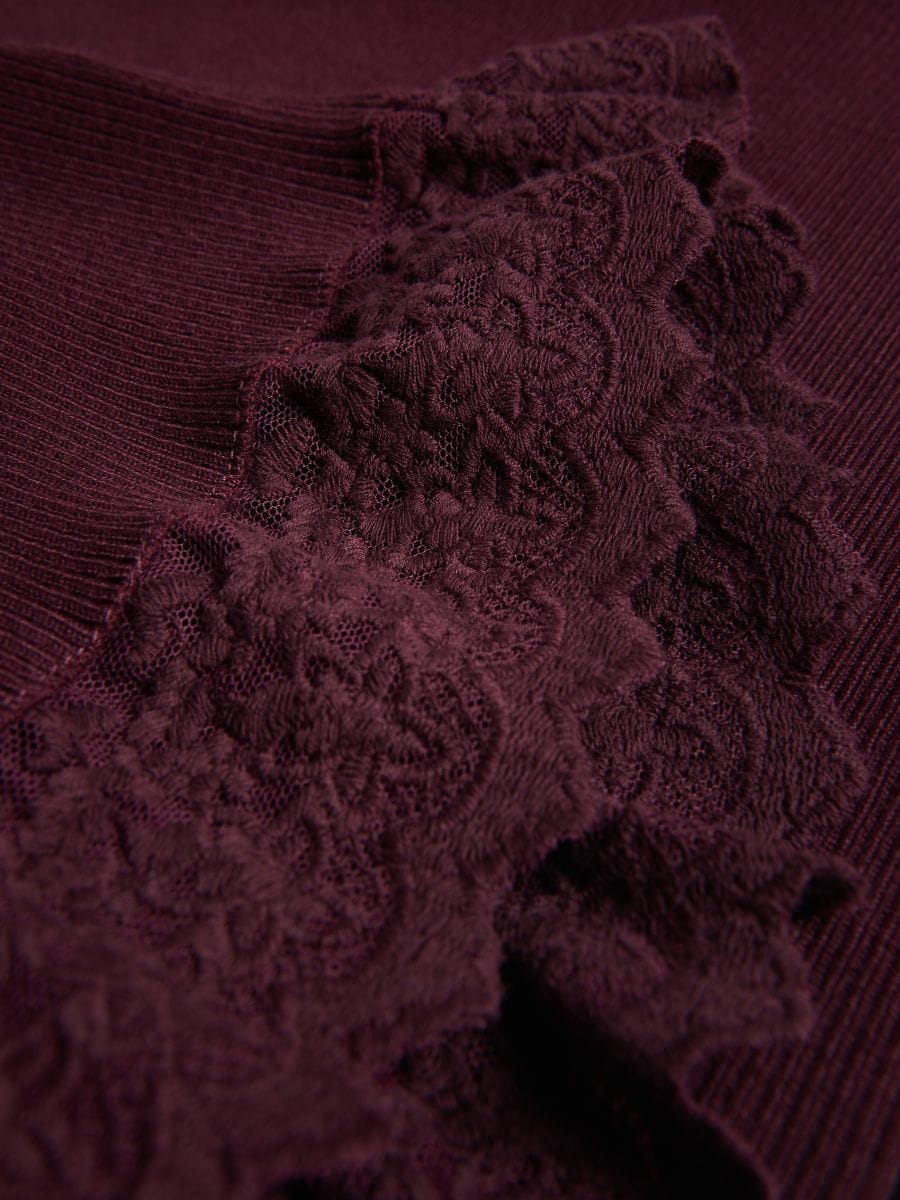 Ruffle hem blouse - maroon - RESERVED - 6