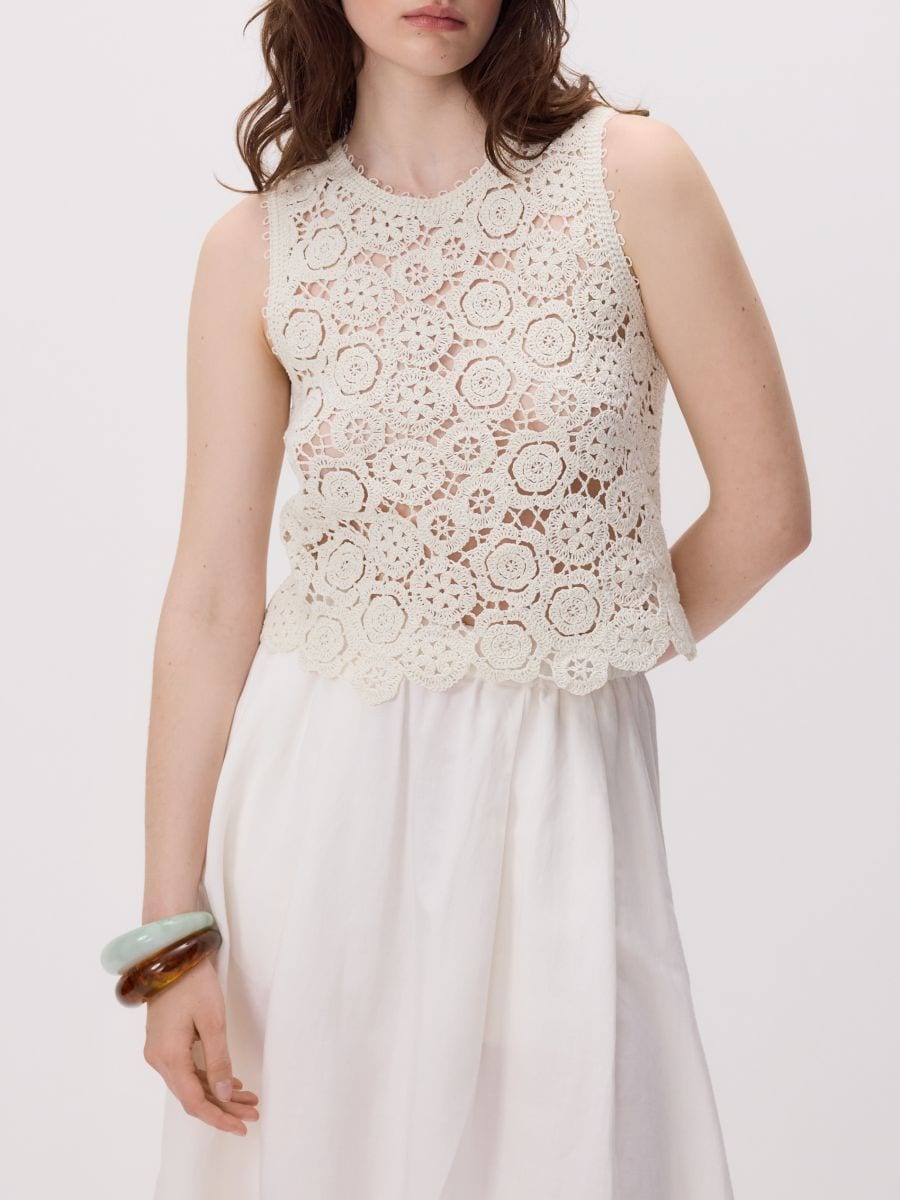 Openwork top - cream - RESERVED - 5