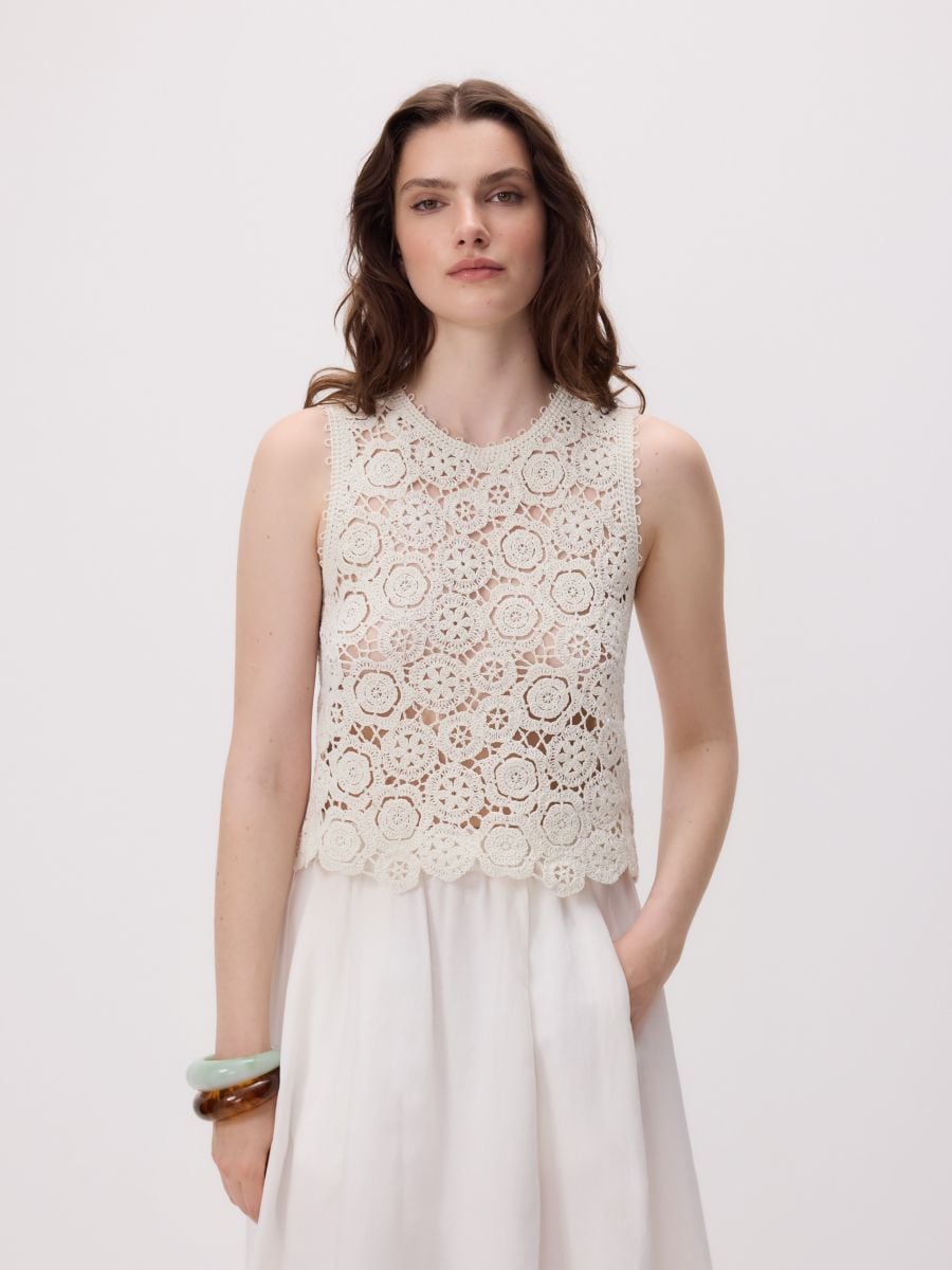 Openwork top - cream - RESERVED - 9
