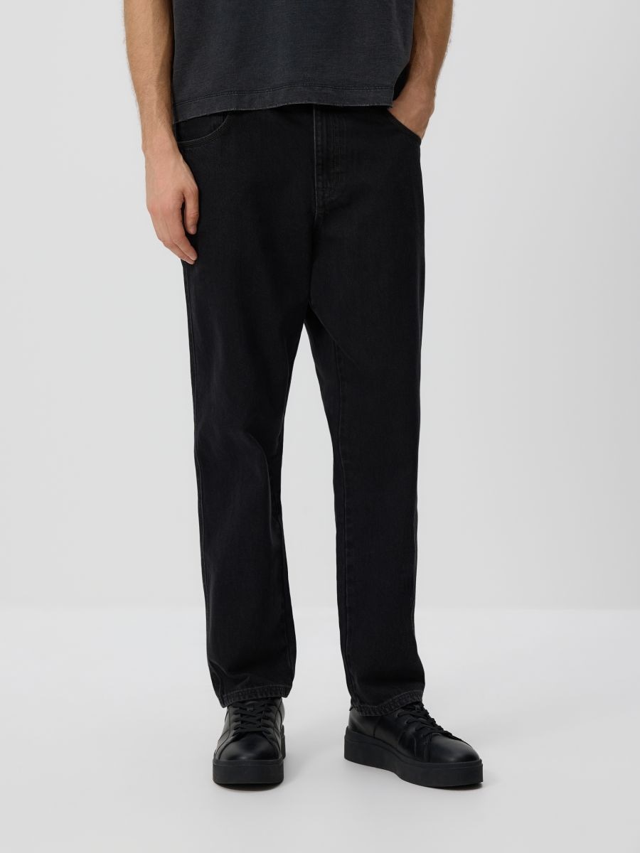 Carrot fit jeans - black - RESERVED