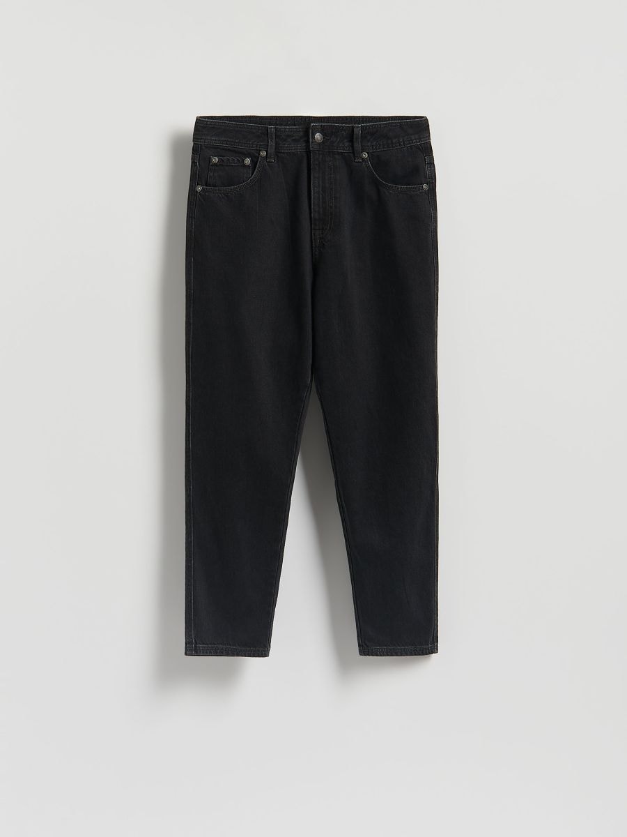 Carrot fit jeans - black - RESERVED
