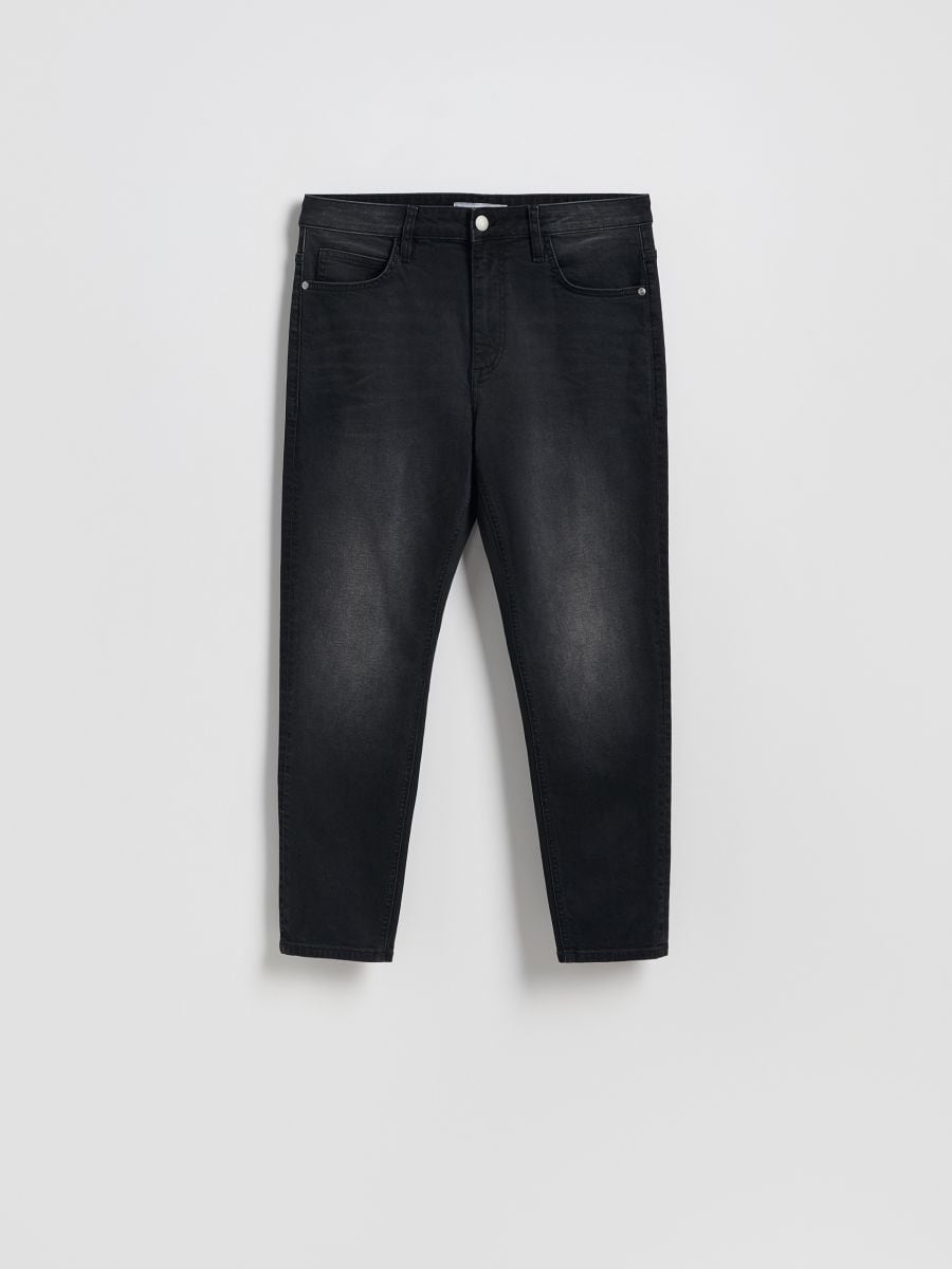 Carrot-Jeans im Slim-Fit mit Wascheffekt - schwarz - RESERVED