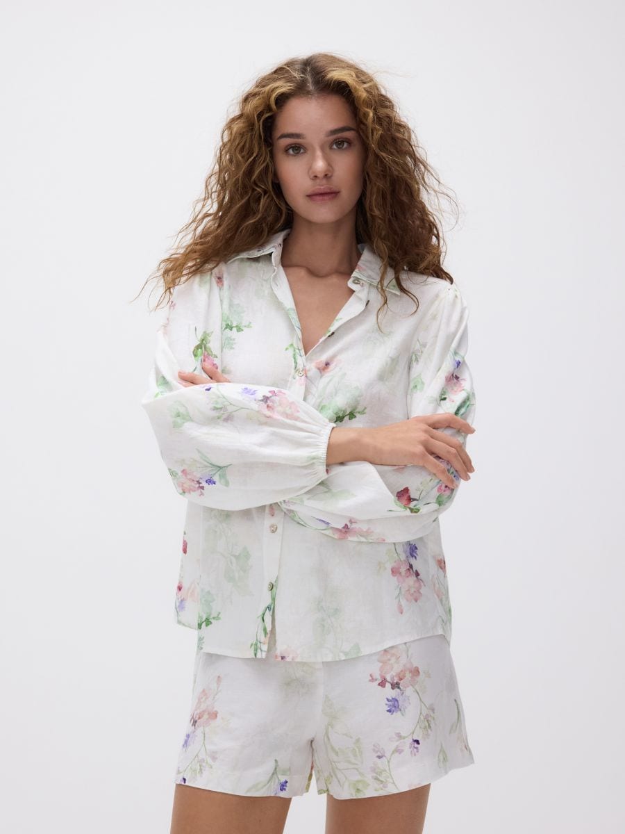 Blouse met linnenprint - meerkleurig - RESERVED - 2