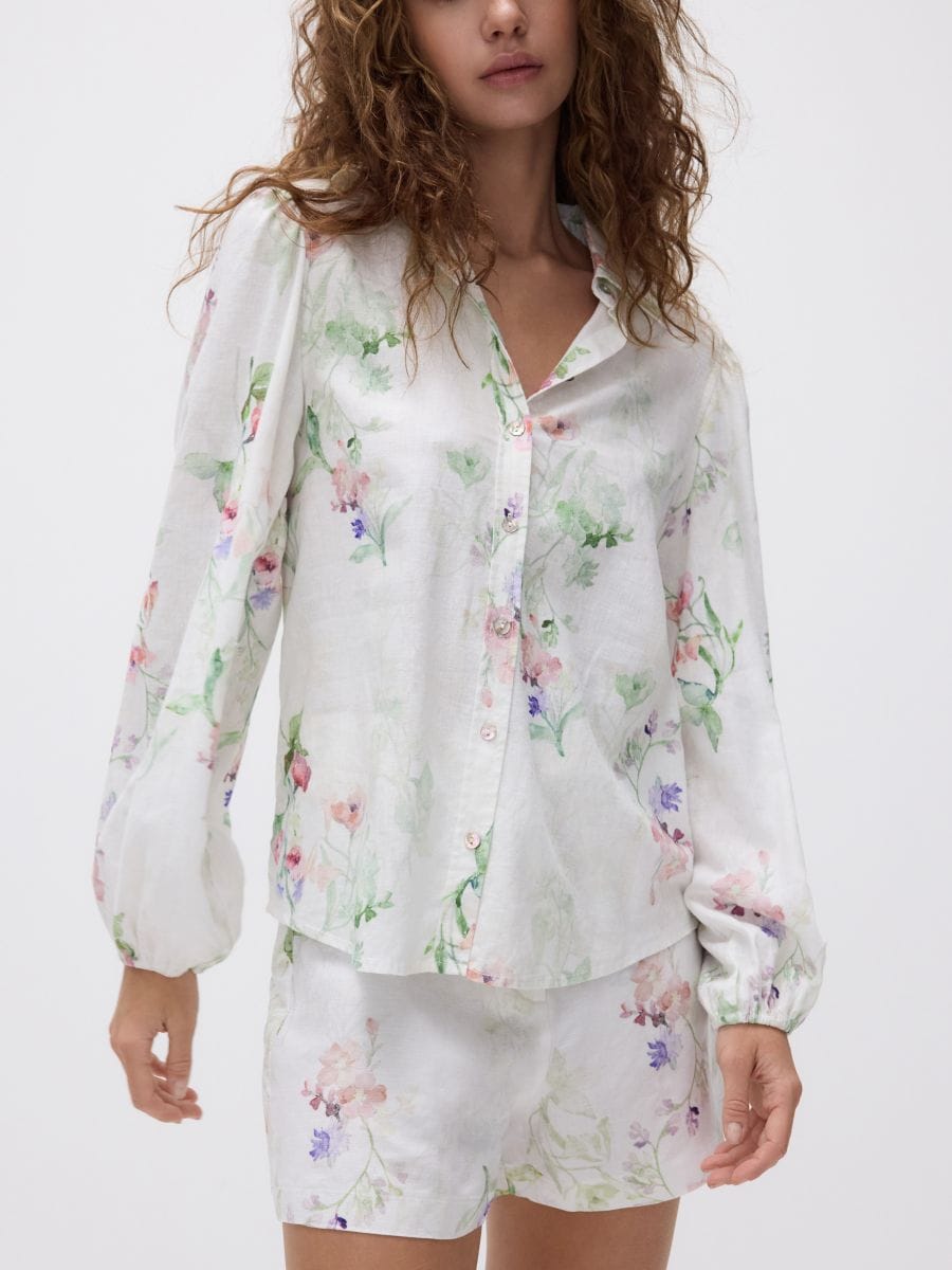 Blouse met linnenprint - meerkleurig - RESERVED - 3
