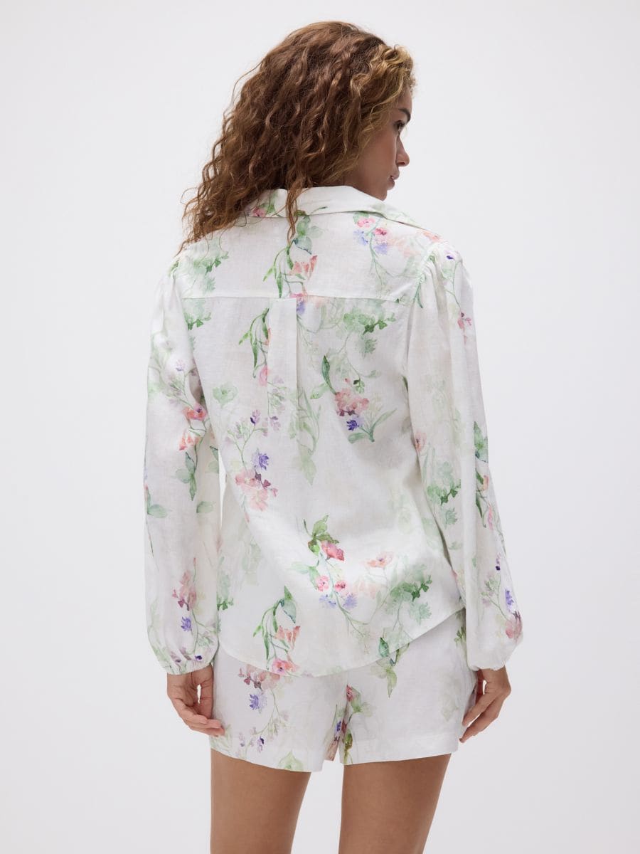 Blouse met linnenprint - meerkleurig - RESERVED - 7