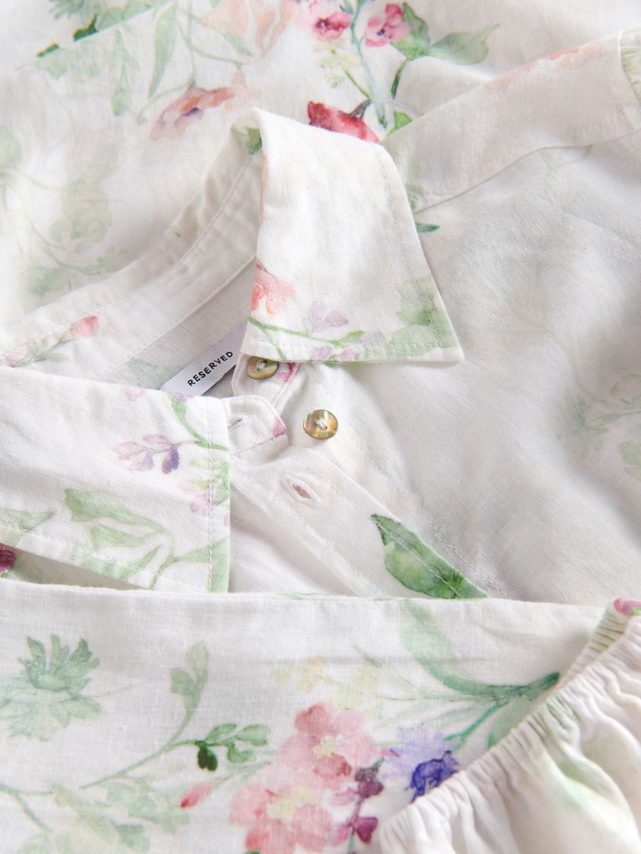 Blouse met linnenprint - meerkleurig - RESERVED - 6