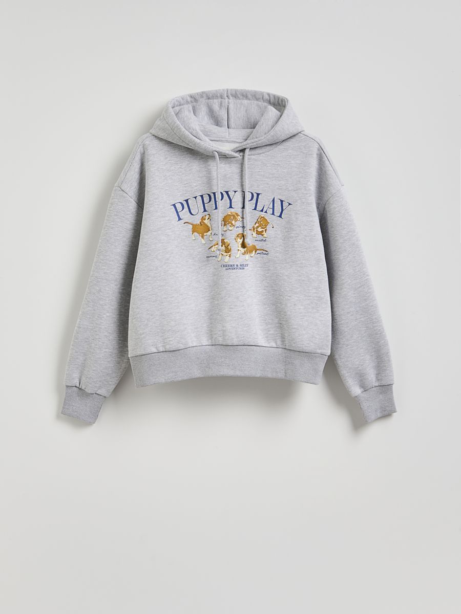 French terry sweatshirt with print - light grey - RESERVED - 5