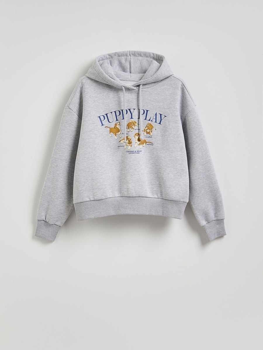 French terry sweatshirt with print - light grey - RESERVED - 6
