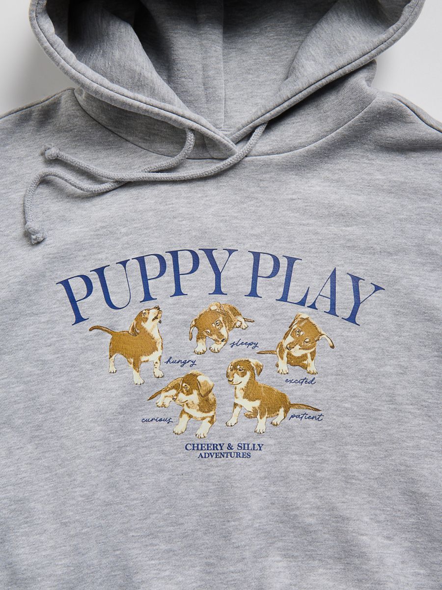French terry sweatshirt with print - light grey - RESERVED - 7