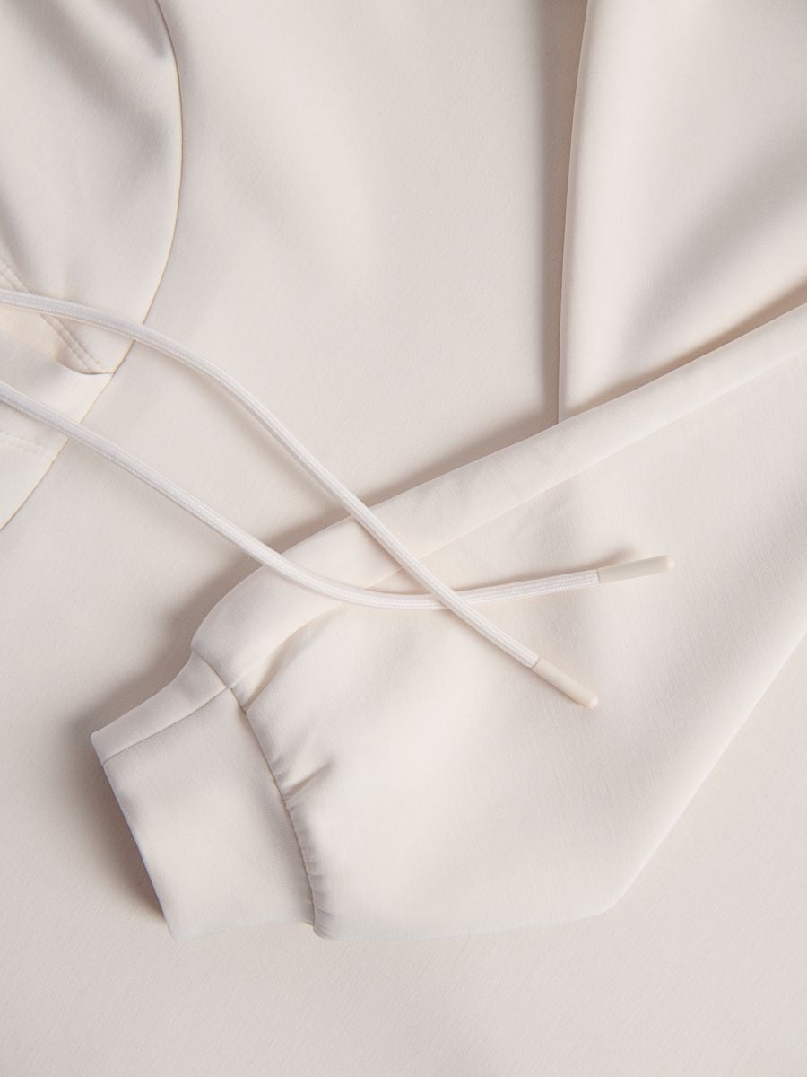 Kurzer Kapuzenpullover - creme - RESERVED - 6