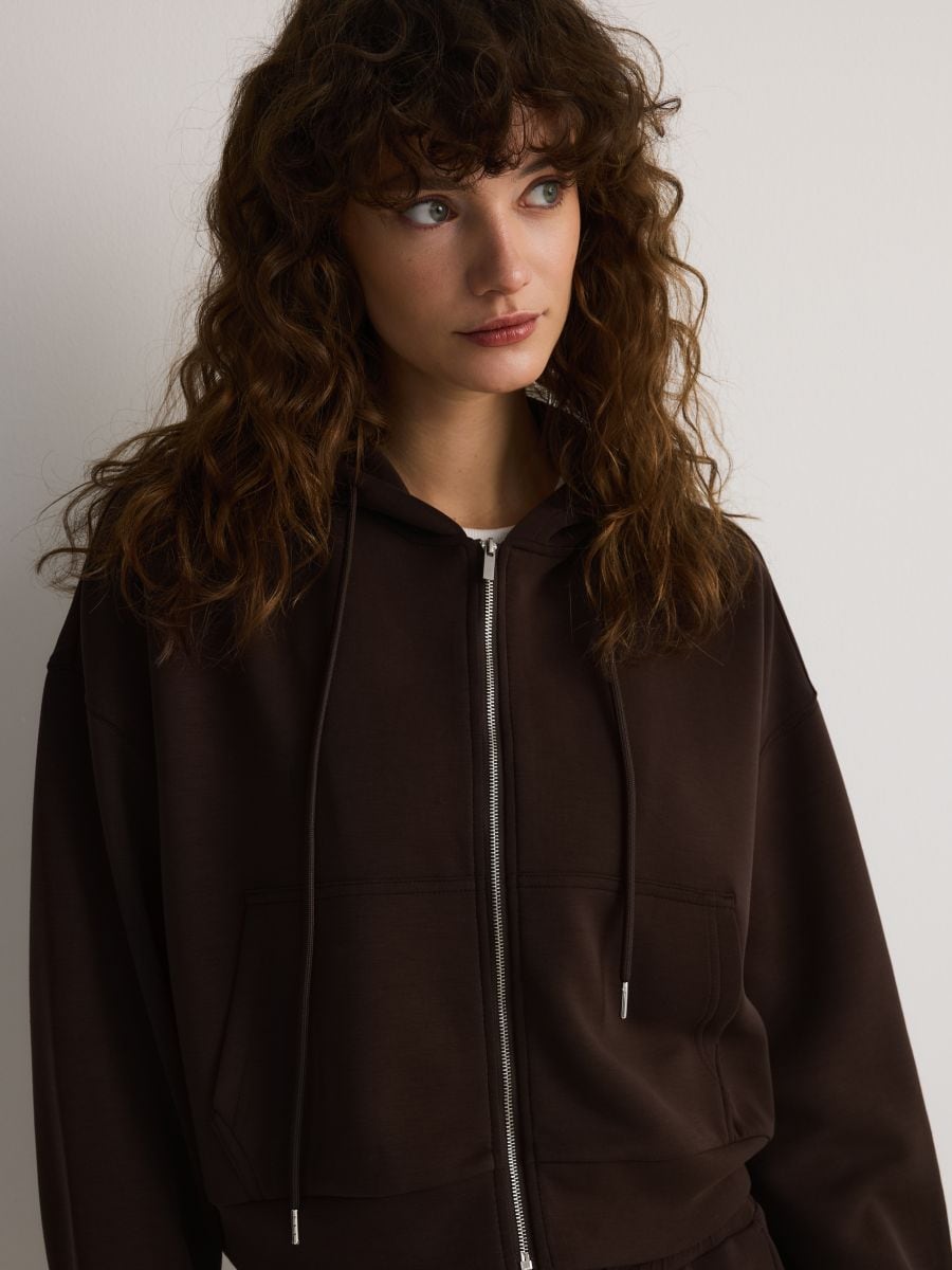 LADIES` JOGGING TOP - dark brown - RESERVED - 2