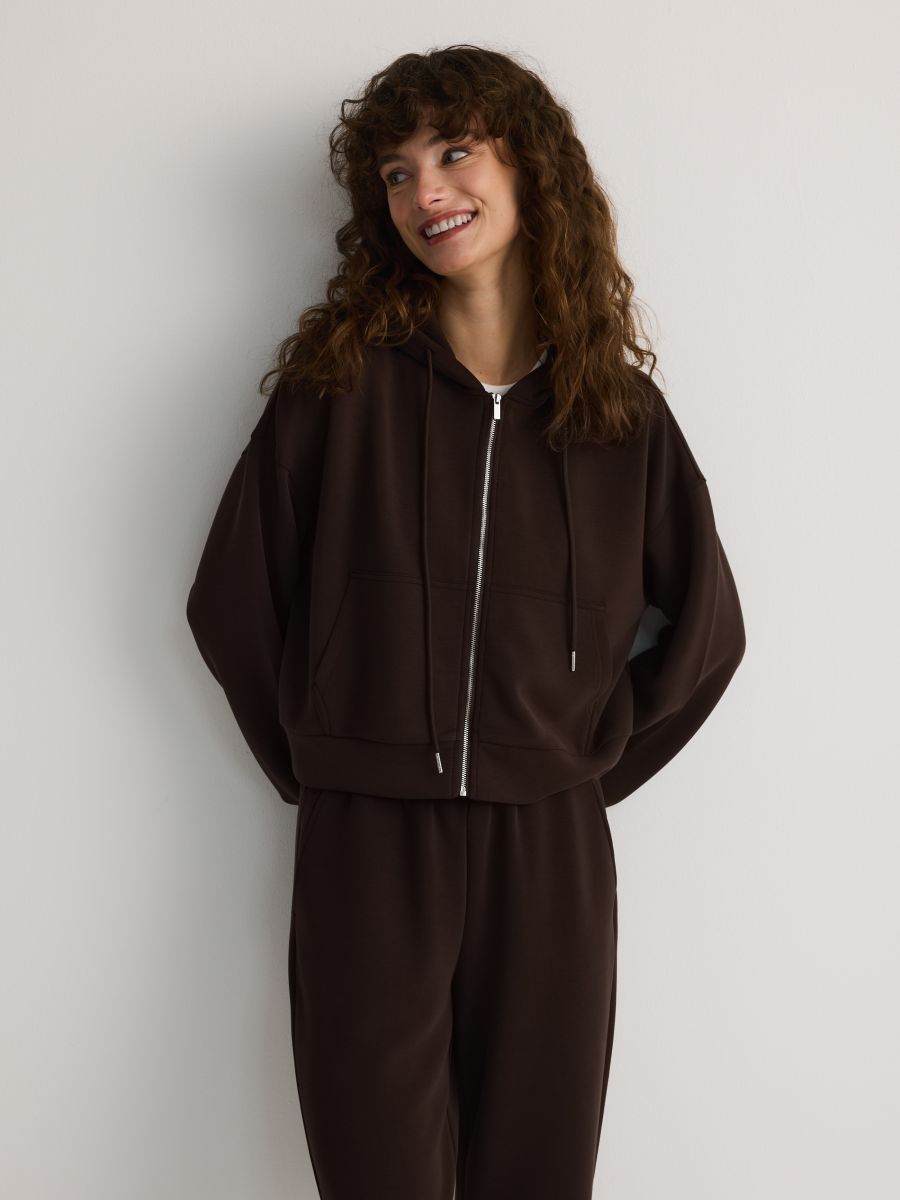 LADIES` JOGGING TOP - dark brown - RESERVED - 4