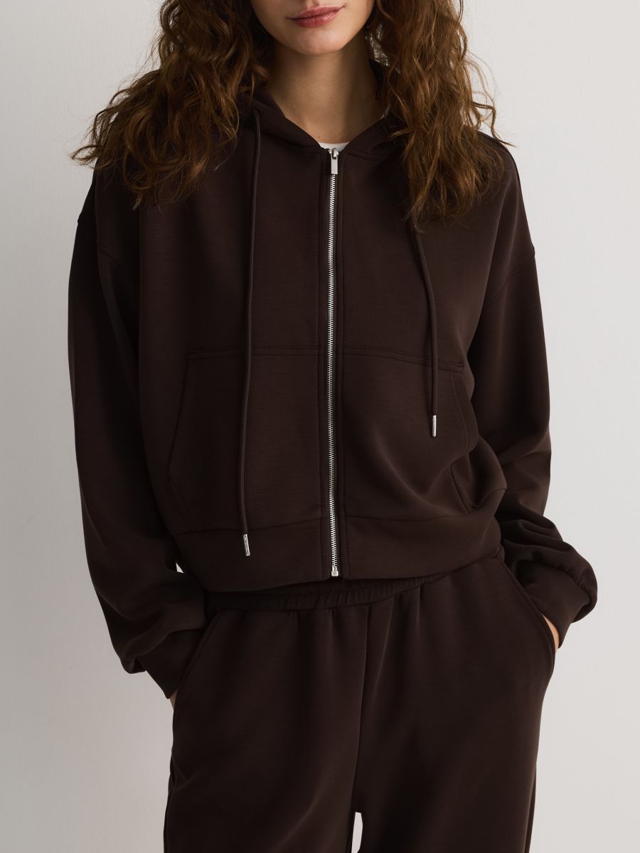 LADIES` JOGGING TOP - dark brown - RESERVED - 5