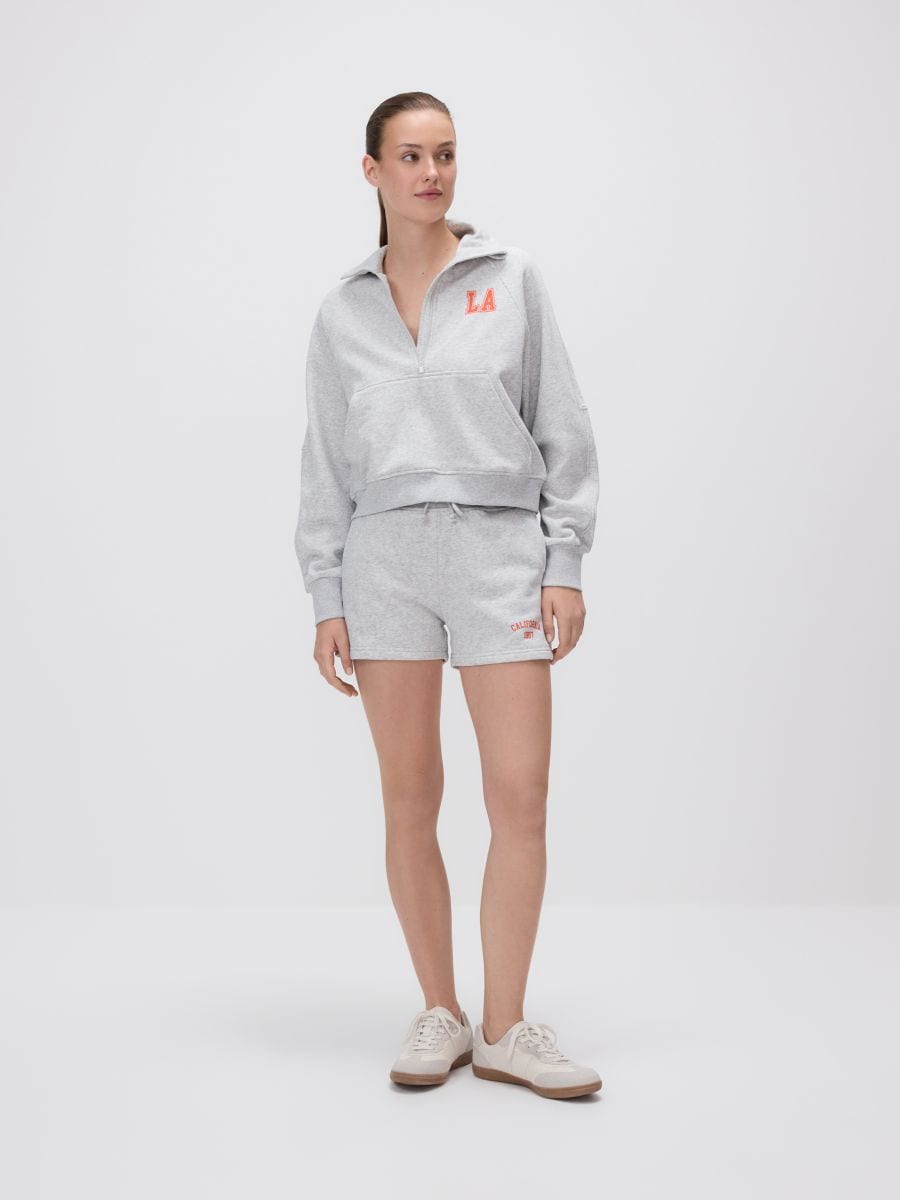 Sweatshirt with stand up collar - light grey - RESERVED - 2