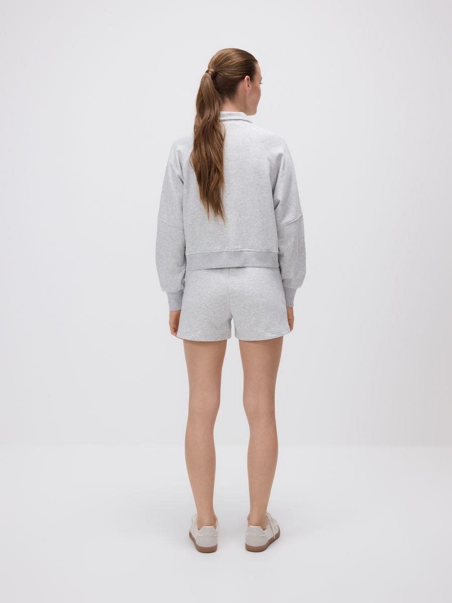 Sweatshirt with stand up collar - light grey - RESERVED - 4