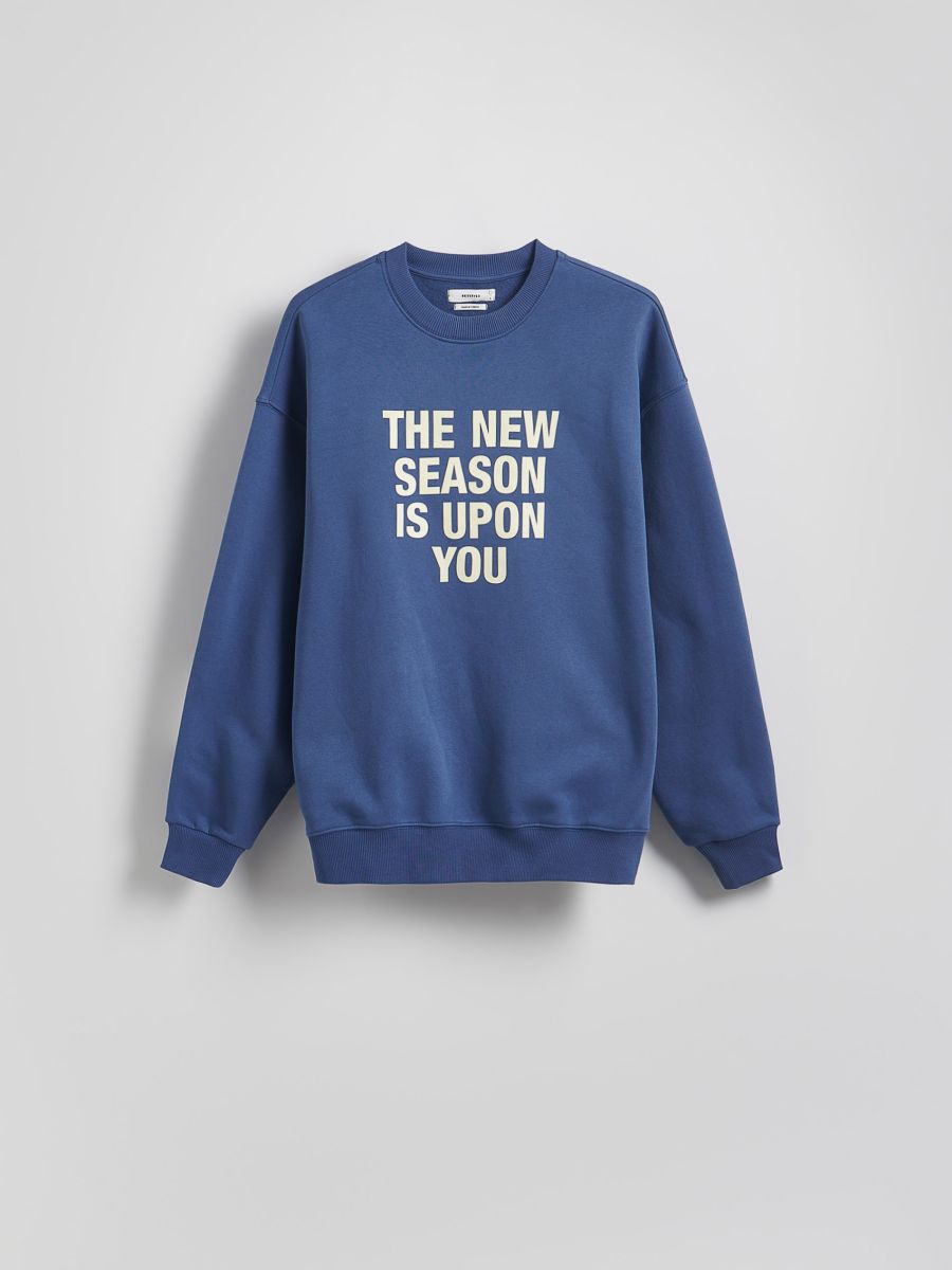 Printed sweatshirt - navy - RESERVED