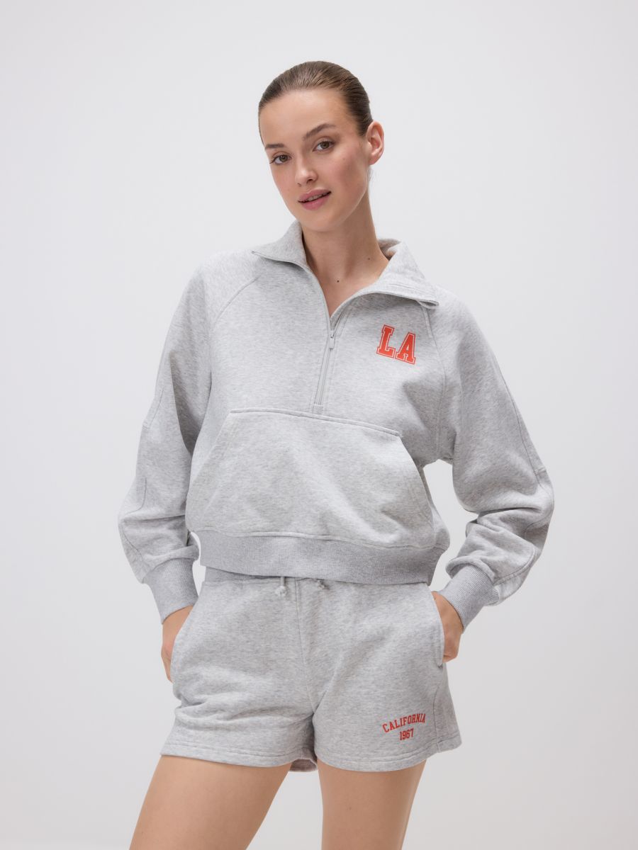 Sweat shorts with print - light grey - RESERVED - 3